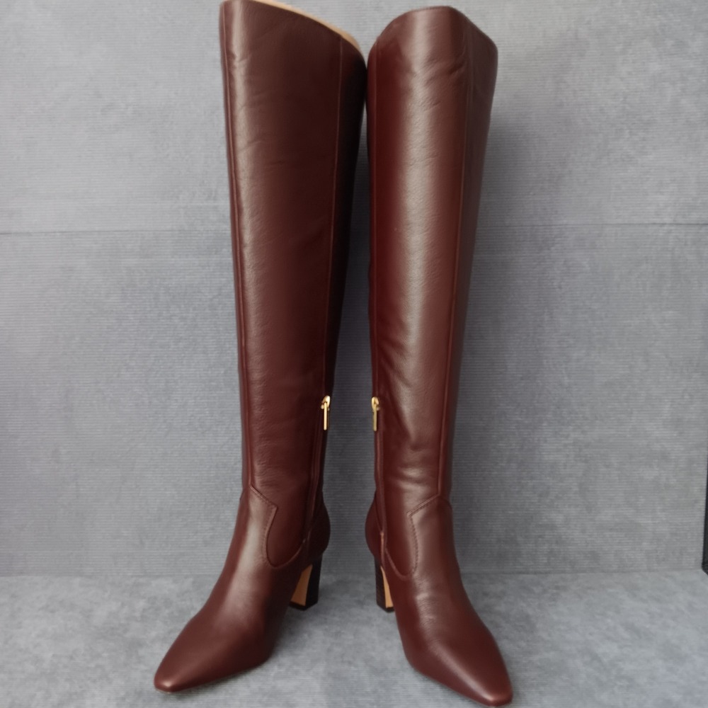 Vince Camuto Shalie4 Boots Women 7W Espresso New Extra Wide Calf Nappa Leather
